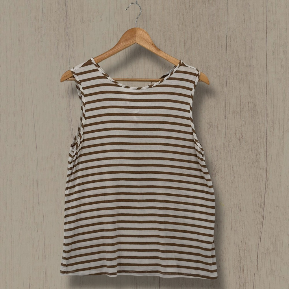 Green Envelope White Striped Tie Back Top L